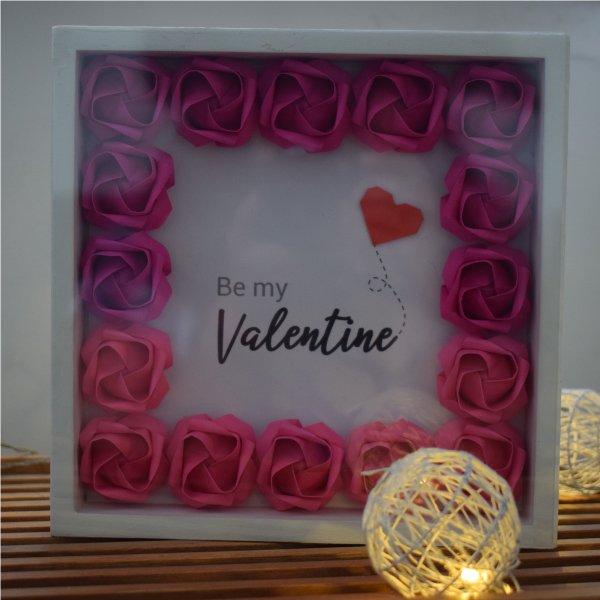 Cuadro de origami – Be my Valentine