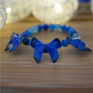 Pulsera de mariposa de origami con accesorios en plata