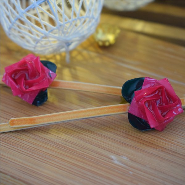 Hebilla de rosa de origami